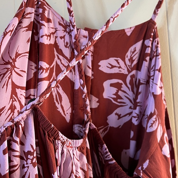 Free People Floral Spaghetti-Strap Maxi Dress in Mauve Pink Size Large - Picture 6 of 9